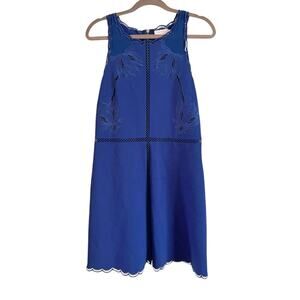 Ted Baker London Blue Codi Scalloped Cocktail Shift Dress Size 2 / US 6